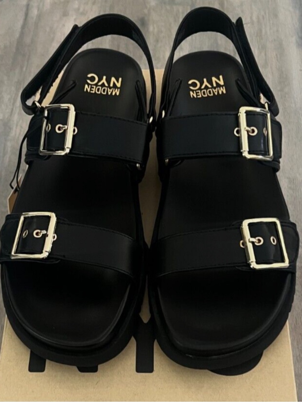 Women’s Black Buckle Strap Sandals